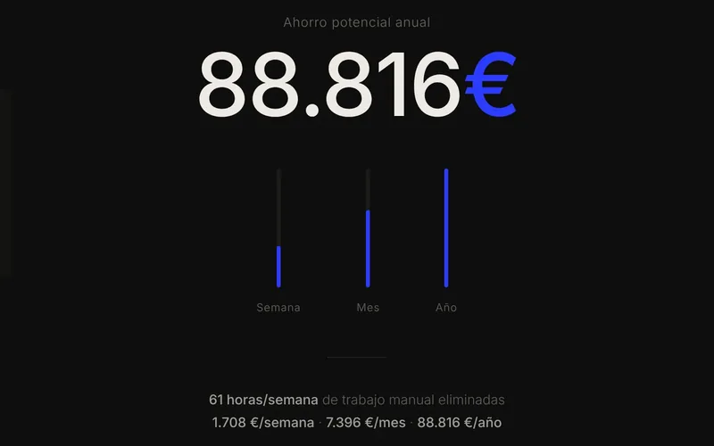 Captura de la demo de Calculadora de ahorro